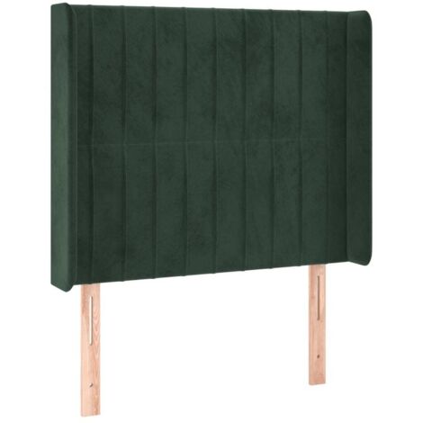 Cabecero con orejas de terciopelo verde oscuro 103x16x118/128cm vidaXL (1/5)