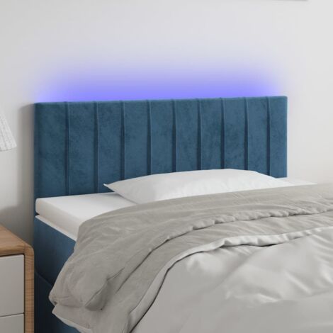 Cabecero con LED de terciopelo azul oscuro 80x5x78/88 cm vidaXL (1/5)
