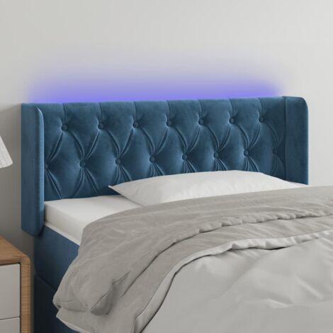 Cabecero con LED de terciopelo azul oscuro 103x16x78/88 cm vidaXL (1/5)