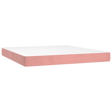 Colchón muelles ensacados terciopelo rosa 180x200x20 cm vidaXL