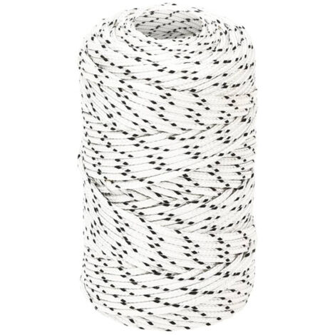 Cuerda para barco trenzada poliéster blanco 2 mmx250 m vidaXL