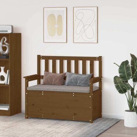 Banco de madera maciza pino marrón miel 112,5x51,5x96,5 cm vidaXL