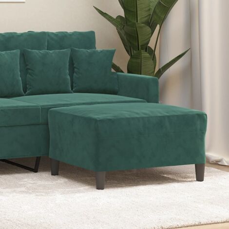 Reposapiés de terciopelo verde oscuro 70x55x41 cm vidaXL