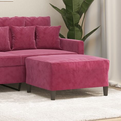Reposapiés de terciopelo rojo tinto 70x55x41 cm vidaXL