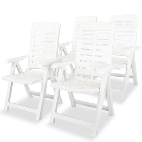 Sillas de jardín reclinables 4 unidades plástico blanco vidaXL