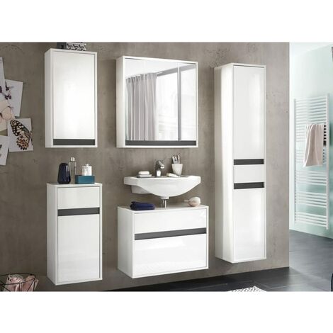 Armario de Baño Mueble columna de baño Armario para baño alto 170x32x30cm  Almacenamiento Estantería