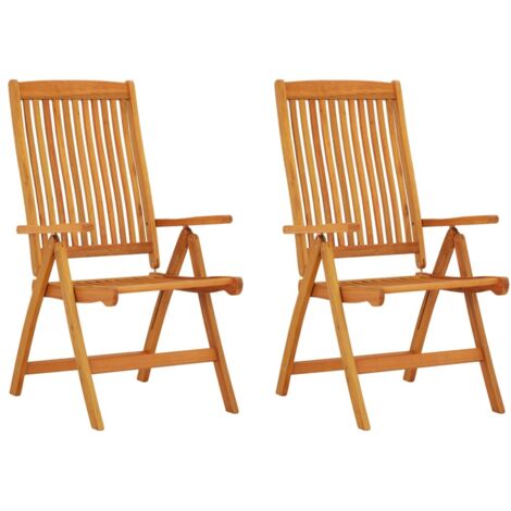 Sillas de jardín plegables 2 uds madera maciza de eucalipto vidaXL