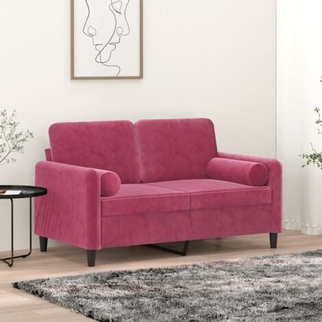 Cojines decorativos 2 uds terciopelo rojo tinto 15x50 cm vidaXL