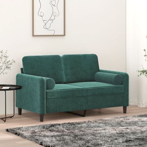 Cojines decorativos 2 uds terciopelo verde oscuro 15x50 cm vidaXL