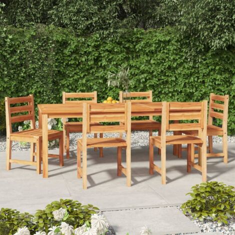 Juego de comedor de jardín 7 piezas madera maciza de teca vidaXL (1/5)