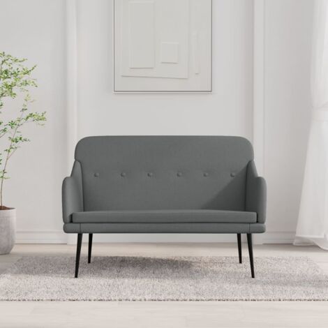 Furniture Limited - Banco de tela gris oscuro 110x76x80 cm (1/5)