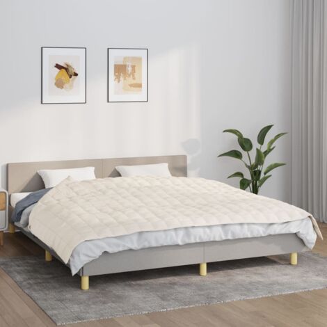 Manta con peso tela color crema claro 155x220 cm 7 kg vidaXL (1/5)