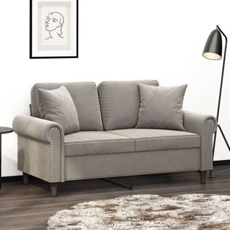 Cojines decorativos 2 uds terciopelo gris claro 40x40 cm vidaXL (1/5)