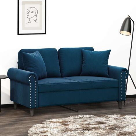 Cojines decorativos 2 uds terciopelo azul 40x40 cm vidaXL (1/5)