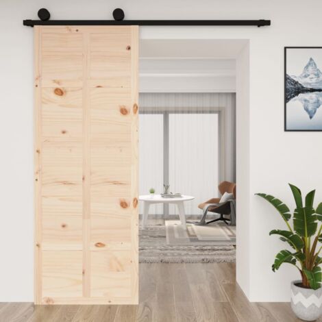 Puerta de granero madera maciza pino 80x1,8x214 cm vidaXL