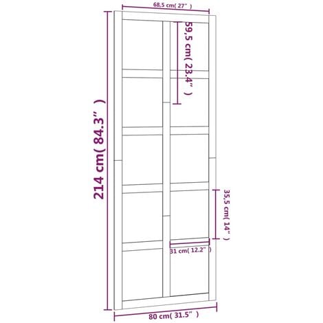 Puerta de granero madera maciza pino 80x1,8x214 cm vidaXL