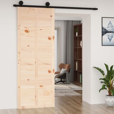 Puerta de granero madera maciza pino 80x1,8x214 cm vidaXL