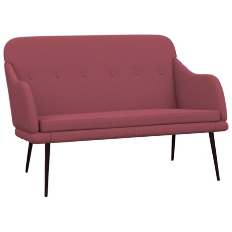 Banco de tela rojo tinto 110x76x80 cm vidaXL