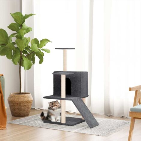 Rascador para gatos con postes de sisal gris oscuro 82 cm vidaXL