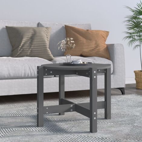 Mesa de centro de madera maciza de pino gris 62,5x45 cm vidaXL