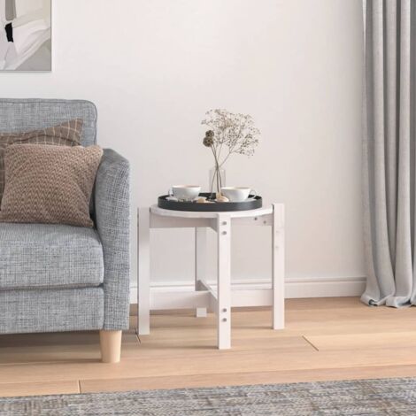 Mesa de centro de madera maciza de pino blanco Ø52,5x45 cm vidaXL