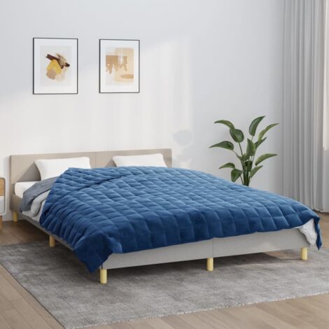 Manta con peso tela azul 220x235 cm 15 kg vidaXL