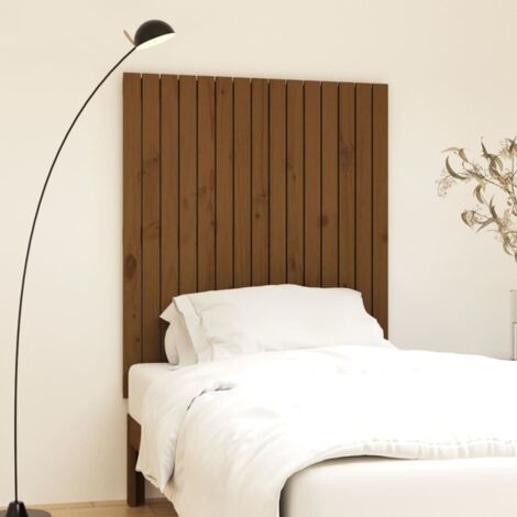 Cabecero cama pared madera maciza pino marrón miel 95,5x3x110cm vidaXL (1/5)