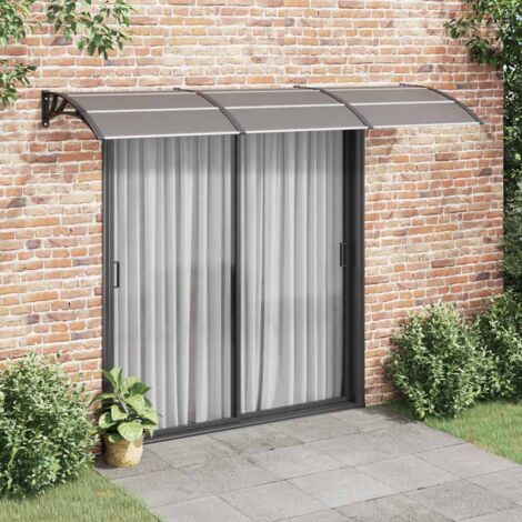 Marquesina de puerta policarbonato negro 300x75 cm vidaXL