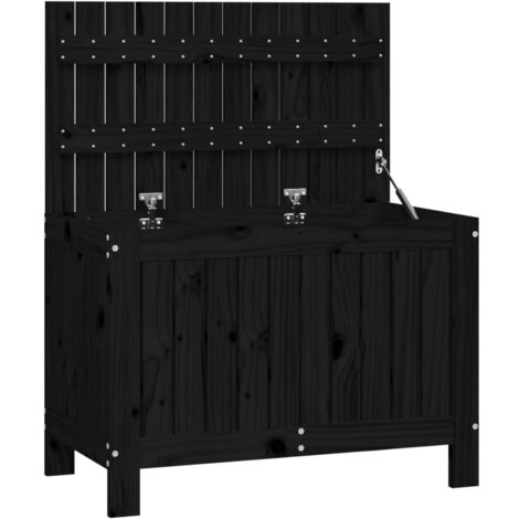 Caja de almacenaje jardín madera de pino negro 76x42,5x54 cm vidaXL