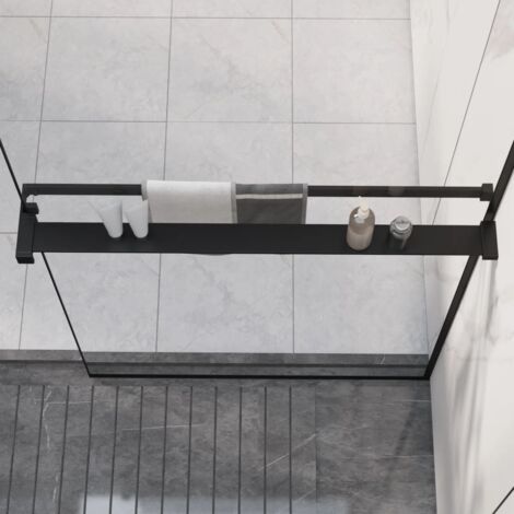 Estante para pared de ducha aluminio negro 80 cm vidaXL