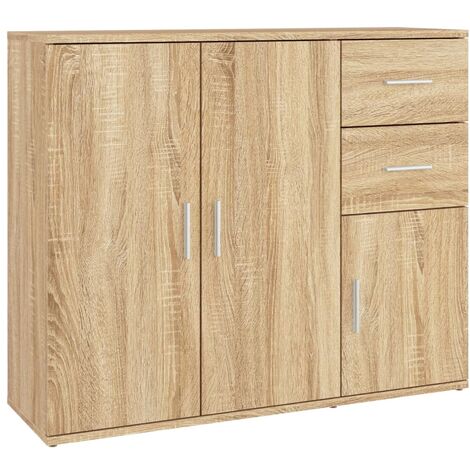 Aparador Roble Sonoma 91x29,5x75 cm Madera de ingeniería vidaXL