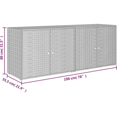 vidaXL Armario de almacenaje de jardín ratán PP negro 65x45x172 cm