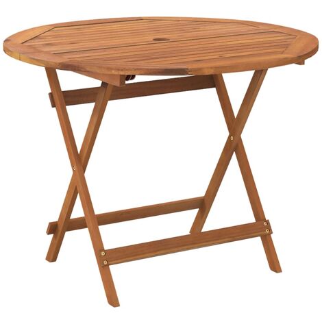 Mesa de jardín plegable madera maciza de acacia Ø 90x75 cm vidaXL (1/6)