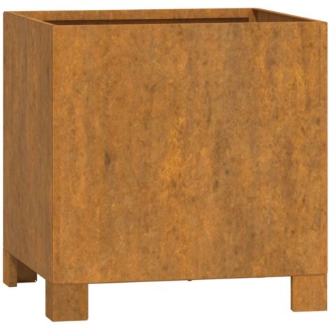Jardinera con patas acero corten oxidado 32x30x33 cm vidaXL