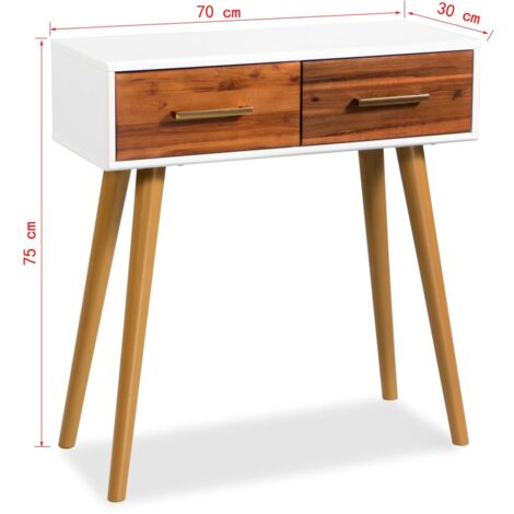 Mesa consola de madera maciza de acacia 70x30x75 cm vidaXL