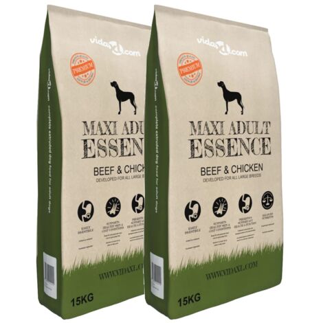Comida seca perros Maxi Adult Essence Beef&Chicken 2 uds 30 kg vidaXL