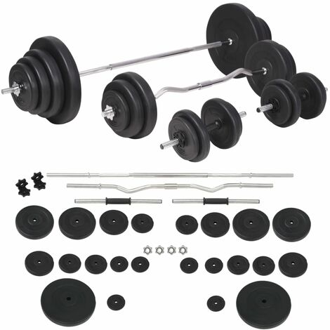 Juego de pesas barra y mancuernas 120 kg vidaXL (1/5)