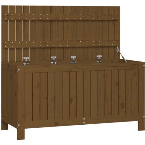 Caja de almacenaje jardín madera pino marrón miel 115x49x60 cm vidaXL