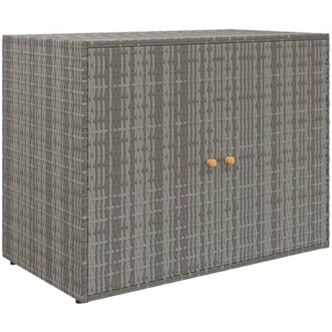 Armario de almacenaje de jardín ratán PE gris 100x55,5x80 cm vidaXL