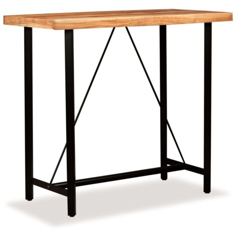 Mesa de bar de madera maciza de acacia 120x60x107 cm vidaXL