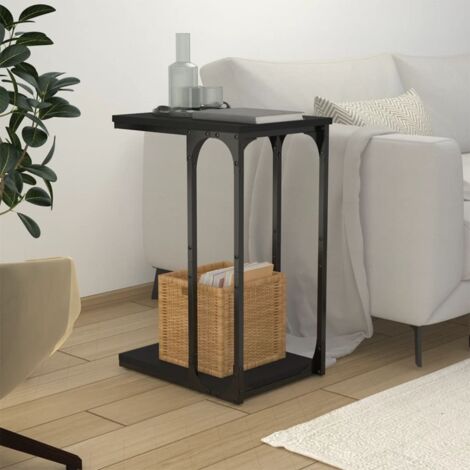 Mesa auxiliar de madera contrachapada negro 40x30x60 cm vidaXL