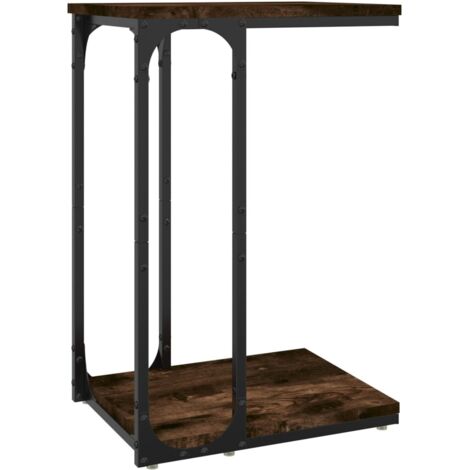 Mesa auxiliar madera contrachapada roble ahumado 40x30x60 cm vidaXL