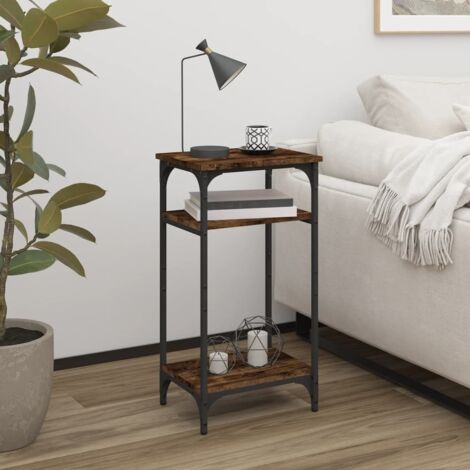 Mesa auxiliar madera contrachapada roble ahumado 40x30x75 cm vidaXL