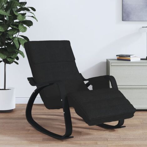 Silla mecedora de tela negro vidaXL