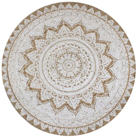 Alfombra redonda con estampado yute trenzado 150 cm vidaXL