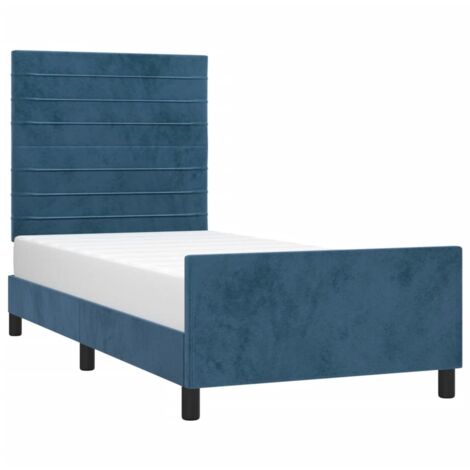 Estructura de cama sin colchón terciopelo azul oscuro 90x190 cm vidaXL
