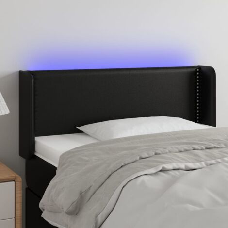 Cabecero con LED cuero sintético negro 103x16x78/88 cm vidaXL (1/5)