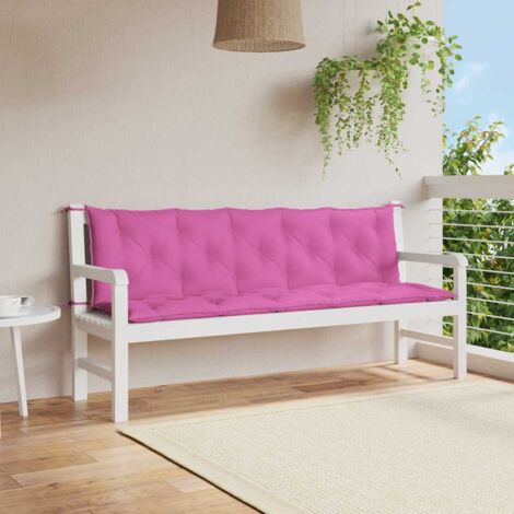 Cojines de banco de jardín 2 uds tela Oxford rosa vidaXL
