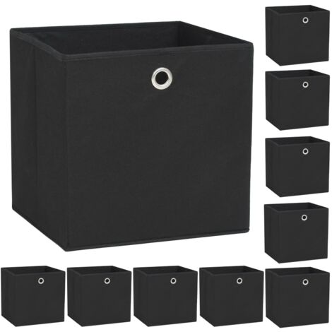 Cajas de almacenaje 10 uds textil no tejido 32x32x32 cm negro vidaXL
