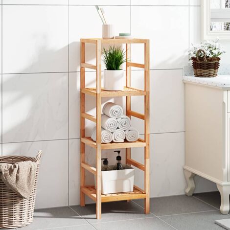 Estantería de baño madera maciza de nogal 35,5x35,5x112,5 cm vidaXL